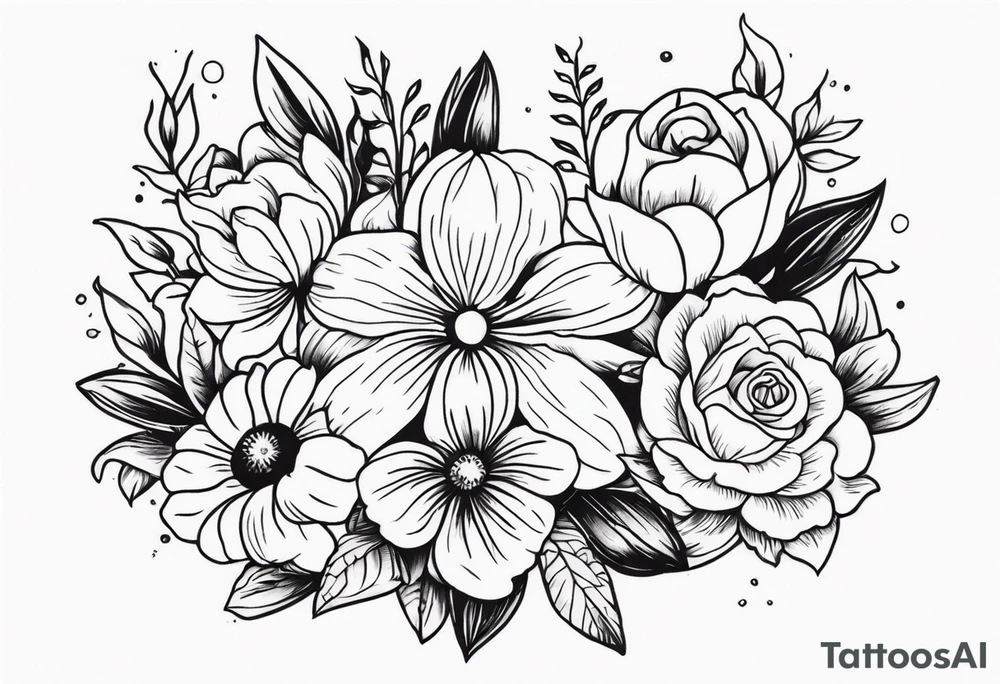Traditional flower arrangements tattoo idea