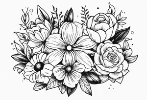 Traditional flower arrangements tattoo idea