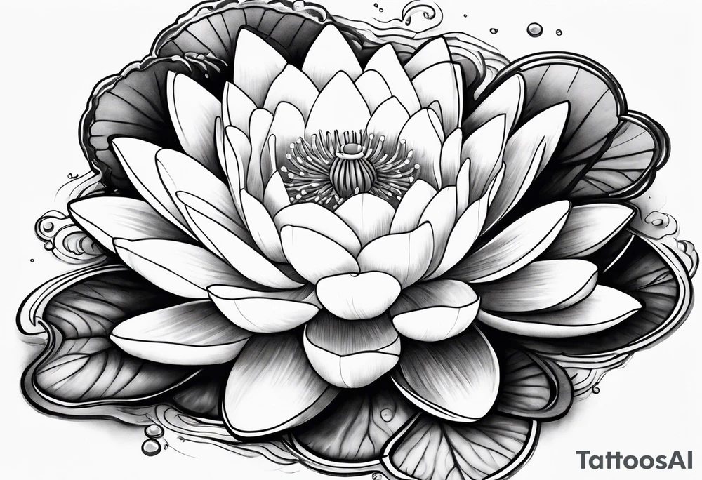 Water lilly with hourglass tattoo idea