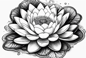 Water lilly with hourglass tattoo idea