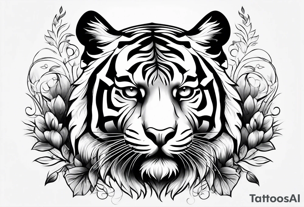 tiger standing up tattoo idea