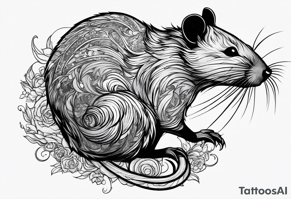 Unhinged rat in unpredictable situations tattoo idea