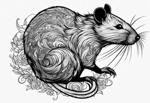 Unhinged rat in unpredictable situations tattoo idea