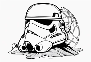 storm trooper helmet and a hermit crab tattoo idea