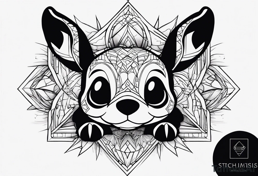 Stitch minimalistisch tattoo idea
