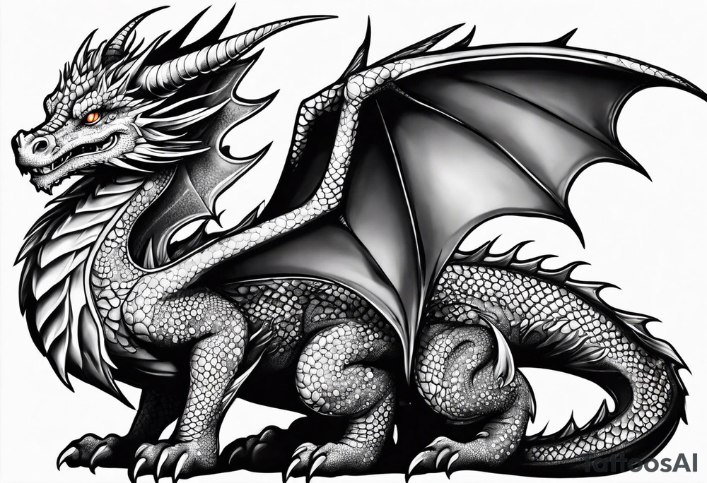 cute dragon tattoo idea