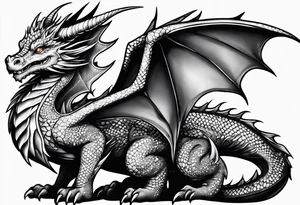 cute dragon tattoo idea