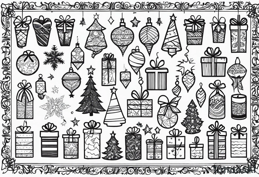 CHRISTMAS GIFT WRAPPERS tattoo idea