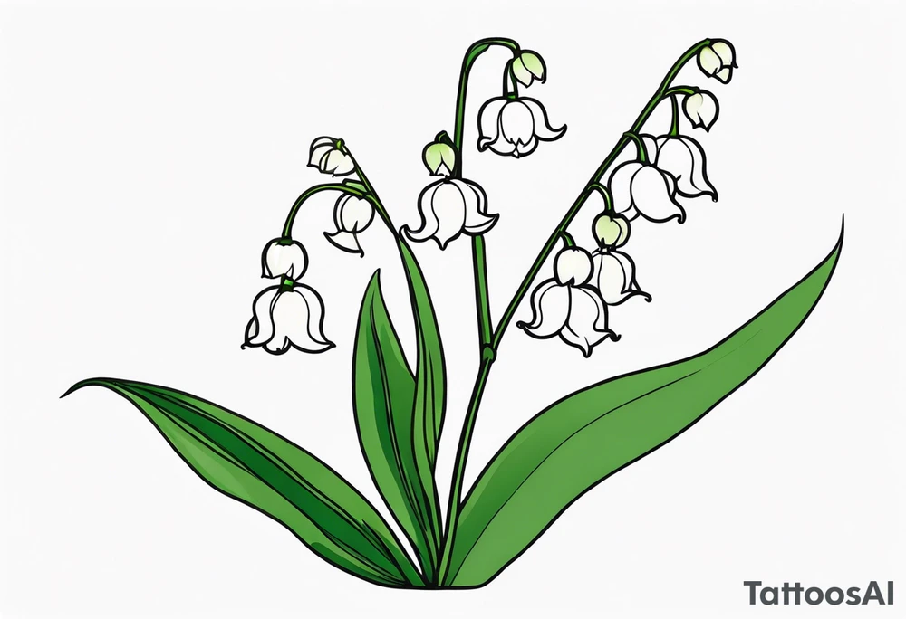 Neo traditional lily of the valley tattoo idea