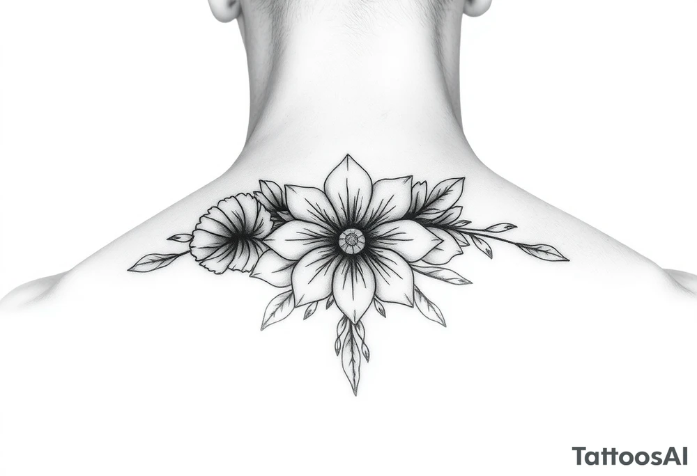 Make something similar to this. It should be a small, unique floral design. tattoo idea