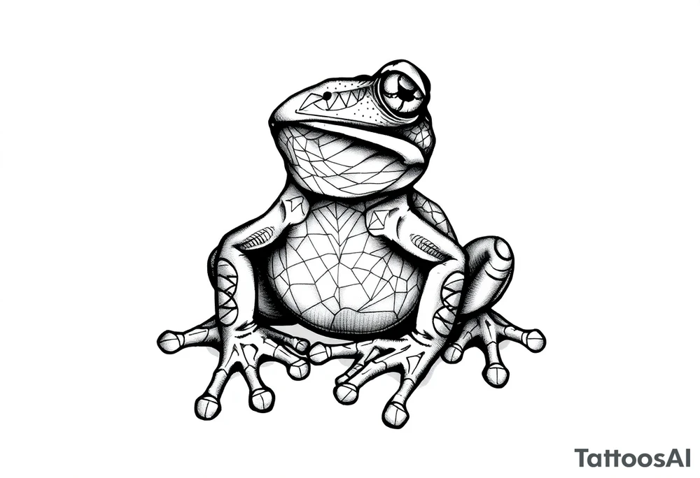 a psychedelic frog tattoo idea