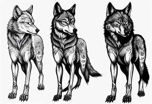 wolf standing on its hind legs tattoo idea