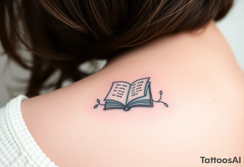 A book related tattoo for a fantasy reader tattoo idea