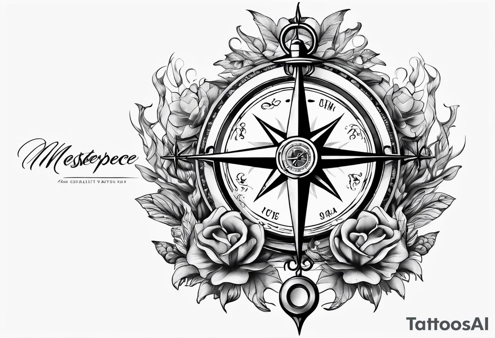 ocean compass anchor tattoo idea