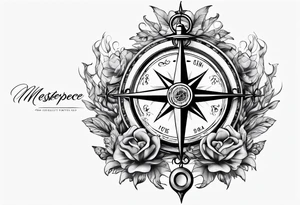 ocean compass anchor tattoo idea