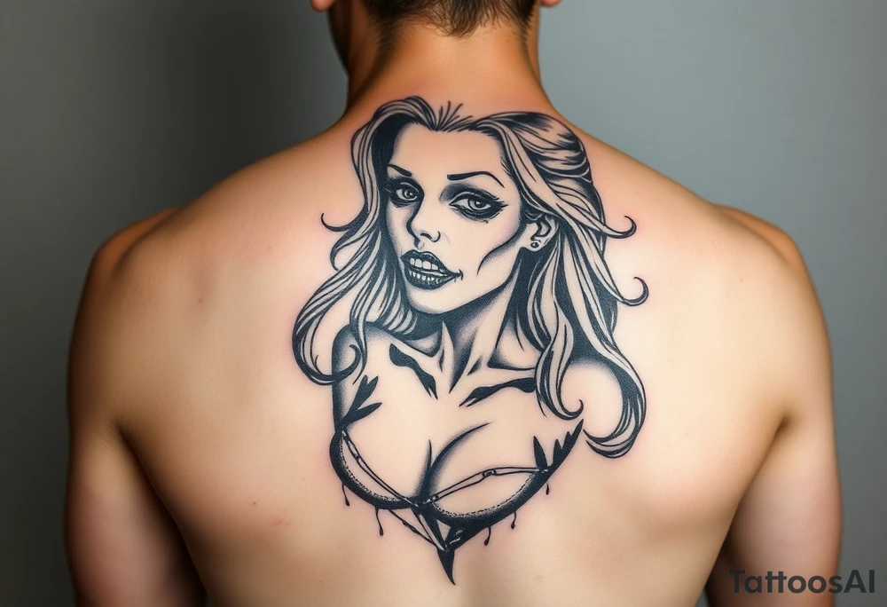 Zombie pinup girl tattoo idea