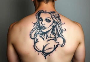 Zombie pinup girl tattoo idea