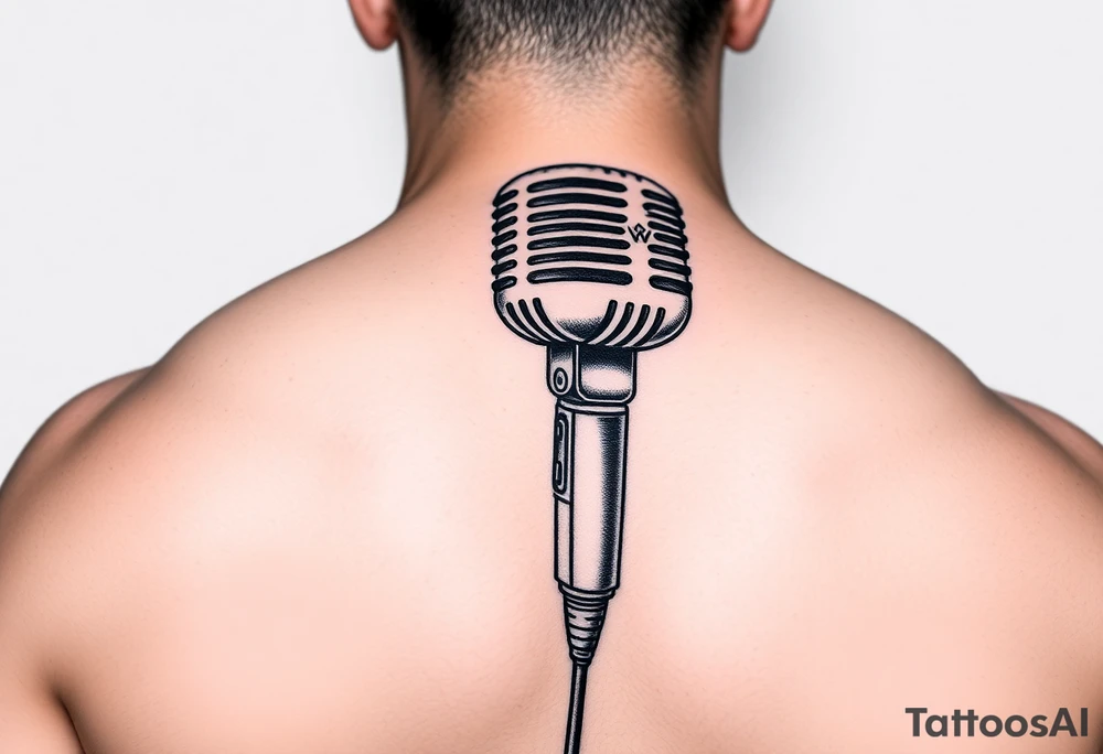 Pro wrestling style microphone tattoo idea