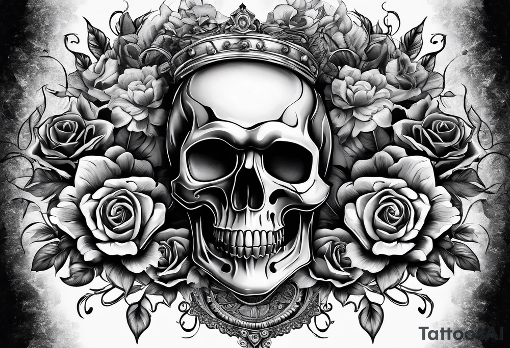 Rich life, skull, car meets, all mixed together tattoo idea