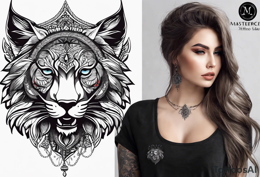чёрный кот в смешной шляпе и свитере tattoo idea