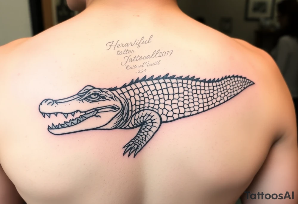 powerful majestic  crocodile tattoo idea