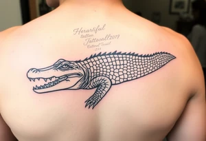 powerful majestic  crocodile tattoo idea
