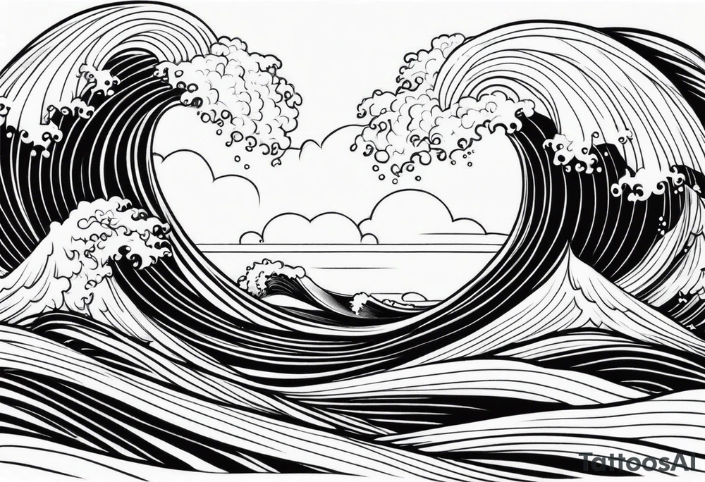 waves in ocean tattoo idea
