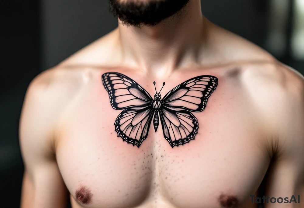 A bow tie that looks like a butterfly tattoo idea