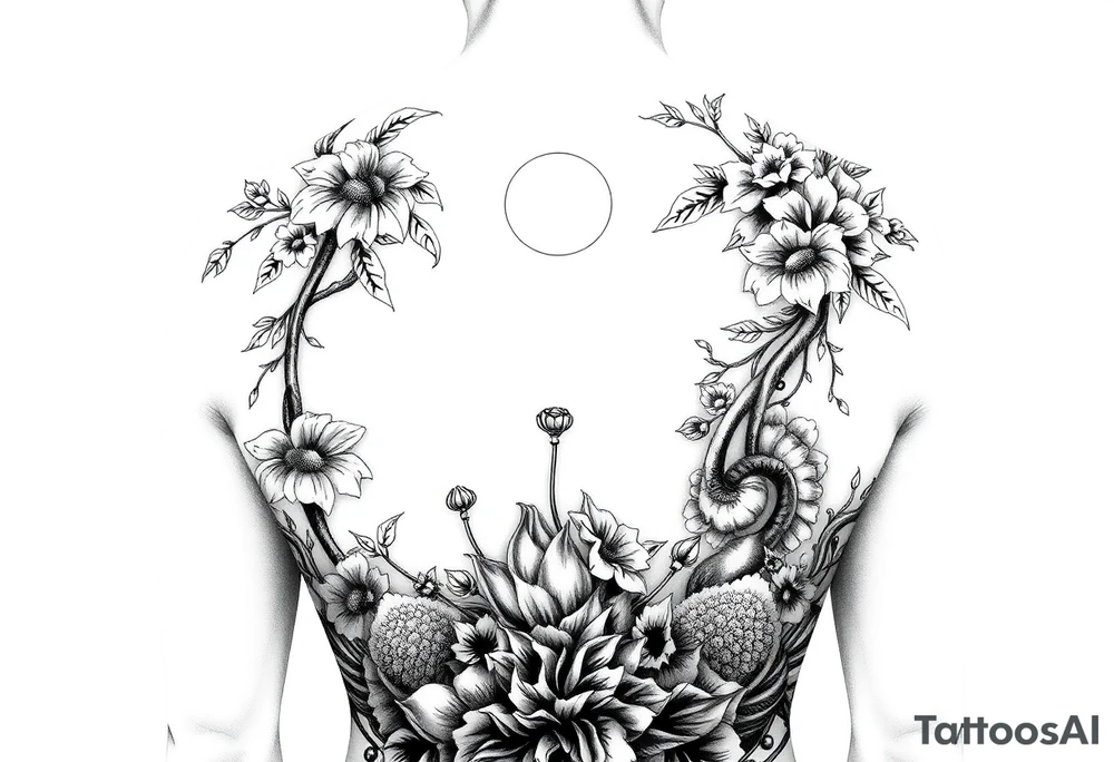 Extra large 
Female full back tattoo garden of eden tattoo idea