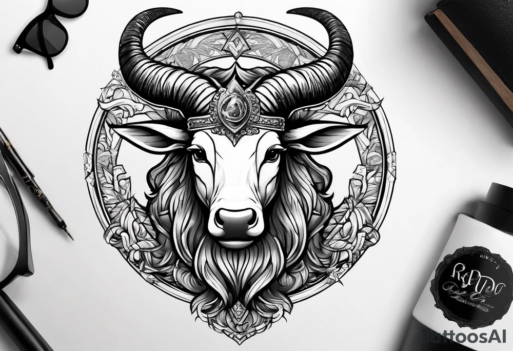 capricorn with sunglasses tattoo idea