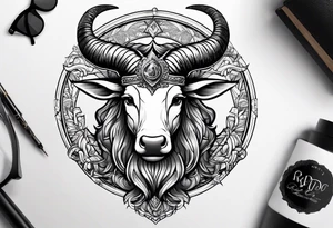 capricorn with sunglasses tattoo idea