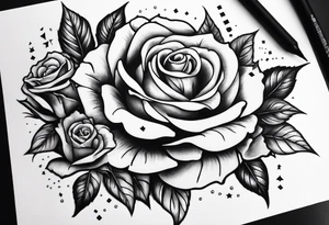 i want my area code 956 and area code 772 with roses and a pair of dices tattoo idea