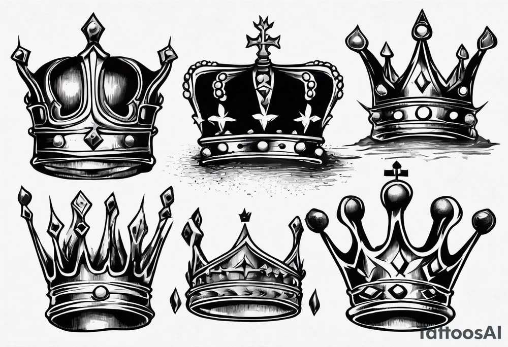 detailed kings crown tattoo idea