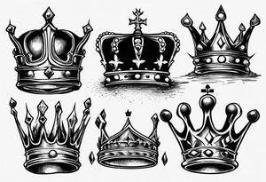 detailed kings crown tattoo idea