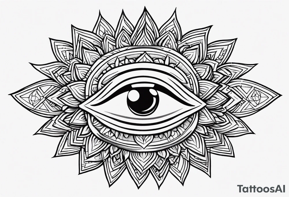 Small simple Traditional sun with feminine eyes and lips shading around edges tattoo idea