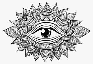 Small simple Traditional sun with feminine eyes and lips shading around edges tattoo idea
