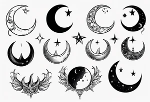 crying crescent moon tattoo idea