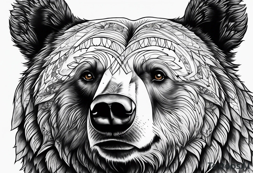 Bear face tattoo idea