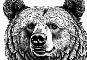 Bear face tattoo idea