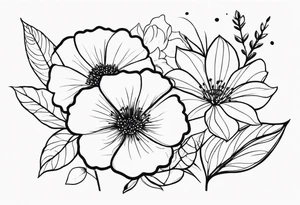 Delicate flowers that symbolise strength, growth and healing. Going to boarder an existing tattoo. tattoo idea