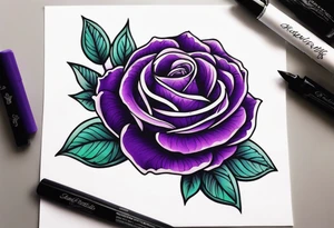 Purple rose tattoo idea