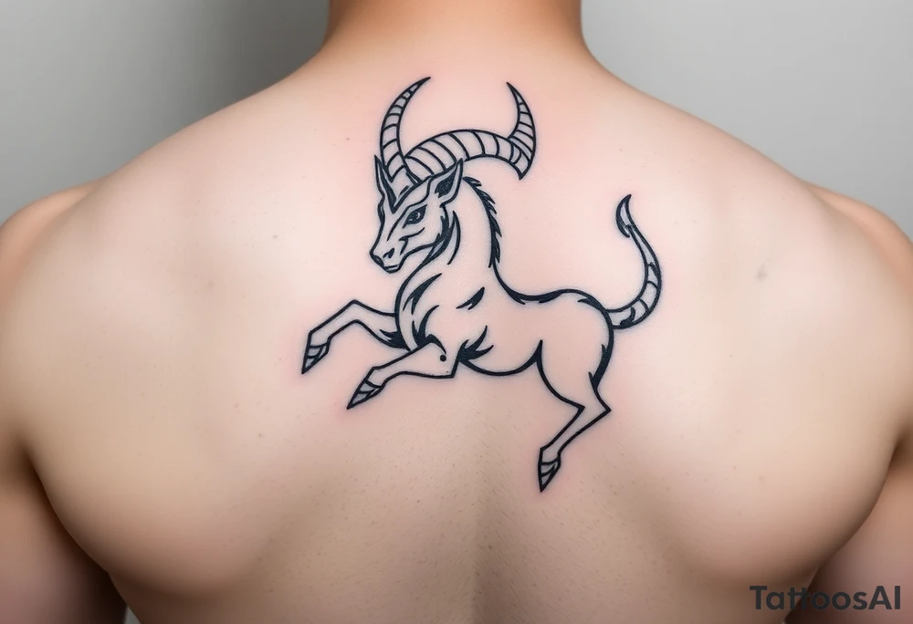 un capricorne avec des motifs néotribale tattoo idea