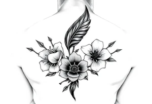 powerful Sedna with flowers from Nunavut and representing pain, anger love and healing for front of neck tattoo idea