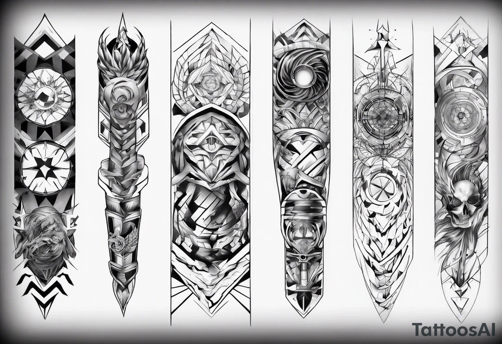 mens full arm tattoo idea