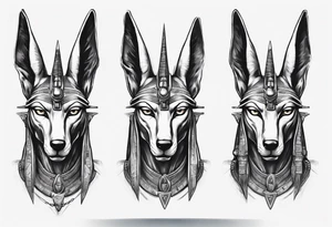 Anubis - but only head, completed with some mythology fillers tattoo idea