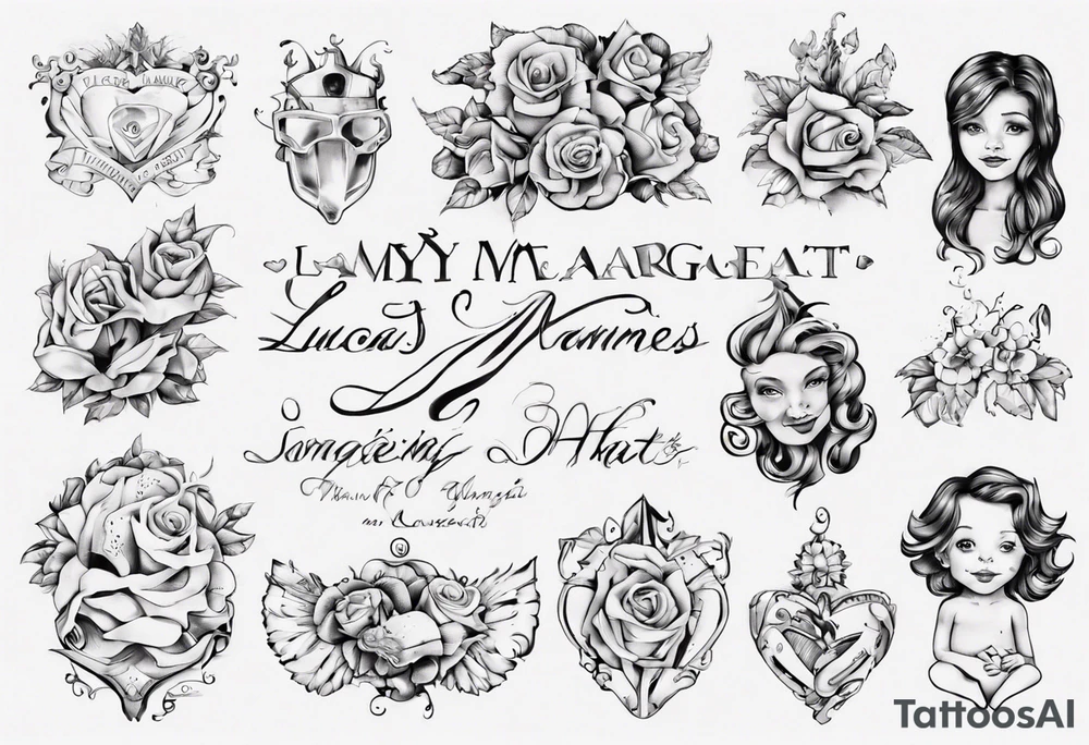 my kids' names: Lucas and Margaret and something that symbolizes love tattoo idea