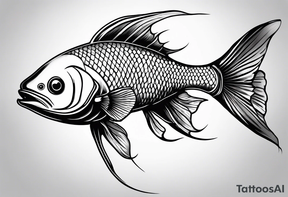 manly fish tattoo idea