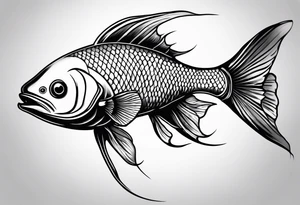 manly fish tattoo idea