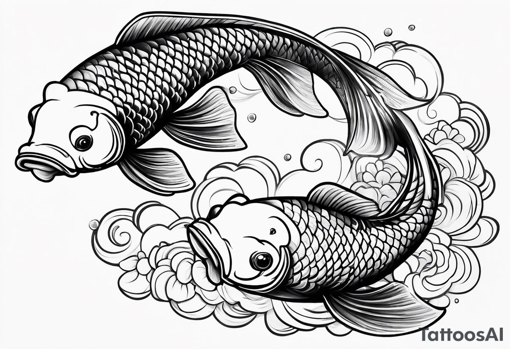 koi fish, in pond tattoo idea