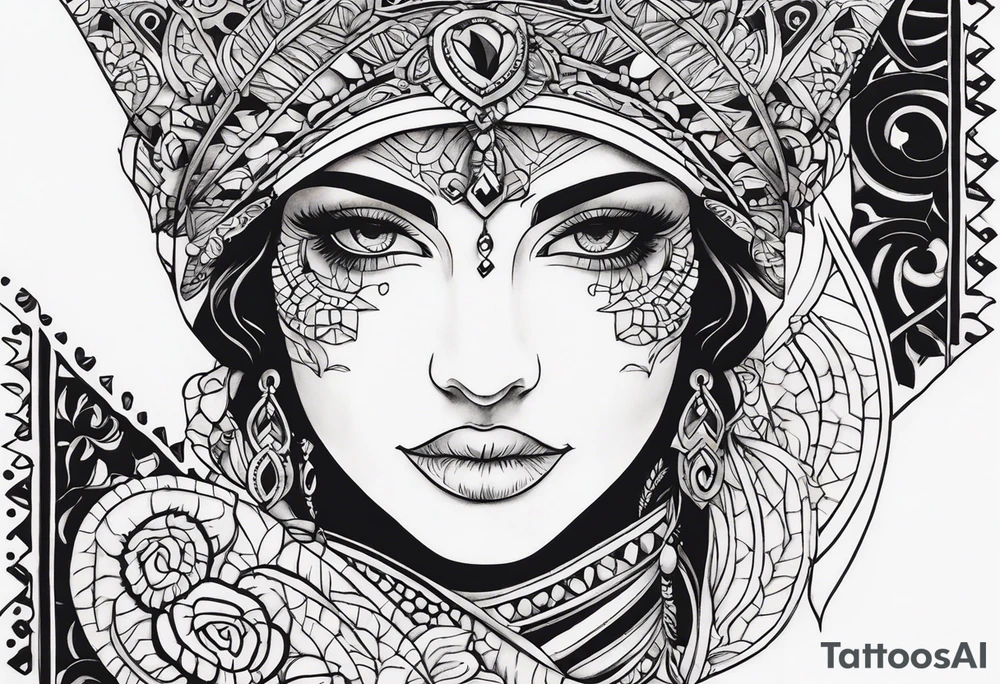 Griechische frau skulptur tattoo idea